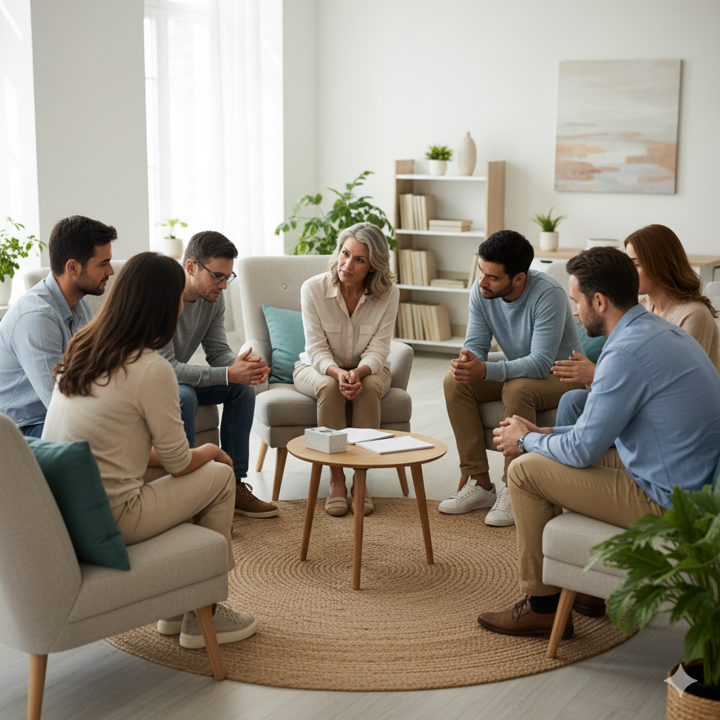 صورة توضيحية للعلاج النفسي الجماعي